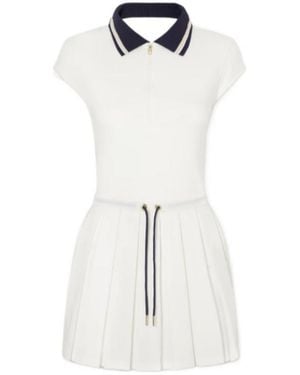 Varley Pleated Pointelle-Jersey Dress - White