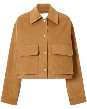 Maria McManus Organic Cotton Ribbed Cropped Jacket - Brown
