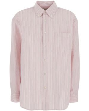 DUNST Classic Striped Button-Up Shirt - Pink