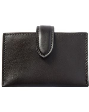 The Row Logo-Debossed Leather Cardholder - Black