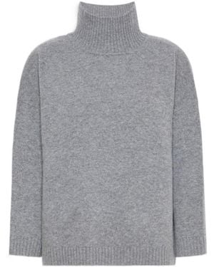 Weekend by Maxmara Wool Knit Turtleneck Sweater - Gray