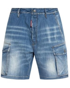 DSquared² Cargo Denim Shorts - Blue