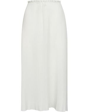 Co. Pleated Asymmetric Skirt - White