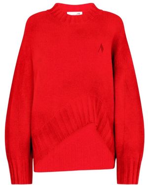 The Attico The Asymmetric Hem Knitted Jumper - Red