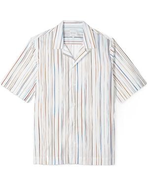 Paul Smith 'Identical Pinstripe' Short-Sleeved Shirt - White