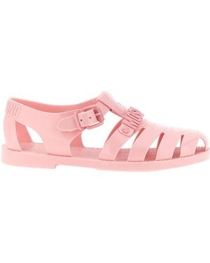Moschino Logo Lettering Jelly Sandals - Pink
