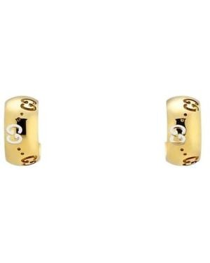 Gucci Icon 18K Gg Hoop Earrings - Metallic