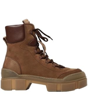 Vic Matié Lace-Up Ankle Boots - Brown
