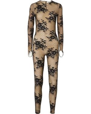 Wolford Mesh Lace Jumpsuit - Natural