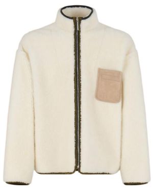 Marni Zip-Up Fleece Bomber Jacket - Natural