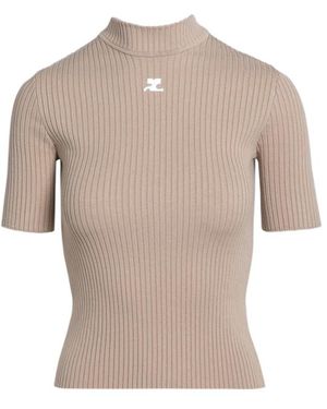 Courreges Courrèges Reedition Short-Sleeved Ribbed Jumper - Multicolour