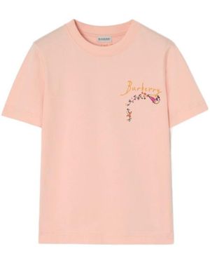 Burberry Brave Little Tree Cotton T-Shirt - Pink