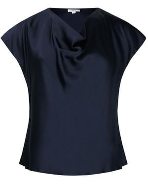 Vince Blouse With Draped Neckline - Blue