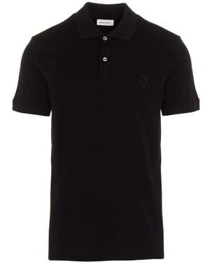 McQueen Skull Patch Polo Shirt - Black
