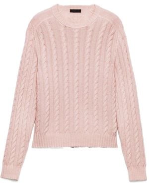 Prada Crewneck Ribbed Jumper - Pink