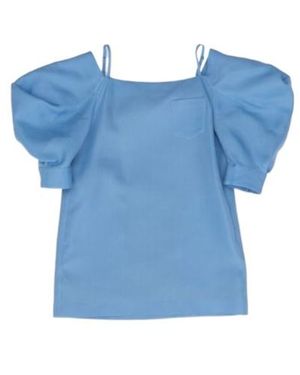Sacai Off-The-Shoulder Mini Dress - Blue