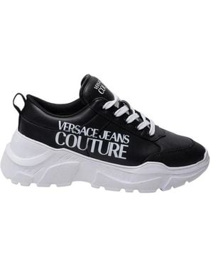 Versace Trainers With Contrasting Logo - Black