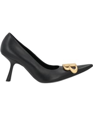 Balenciaga Leather Pointed-Toe Stiletto Heels - Black