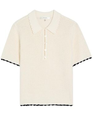 FRAME Cutout Knit Lapel Top - White