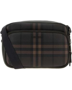 Burberry City Check Pocket Crossbody Bag - Black