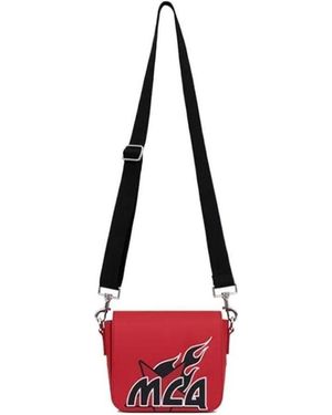 McQ Logo Flame Style Shoulder Bag - Red
