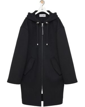 Loewe Hooded Coat - Black