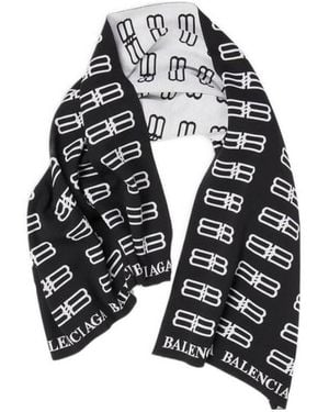 Balenciaga Sciarpa Plaid Bb Icon Da Uomo - Black