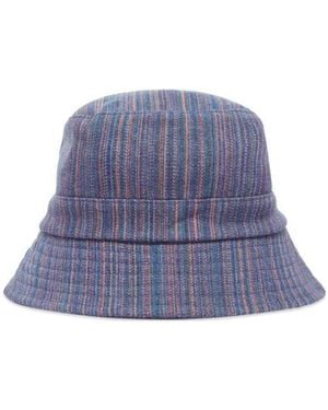 YMC Logo Multicolored Striped Fisherman Hat - Blue