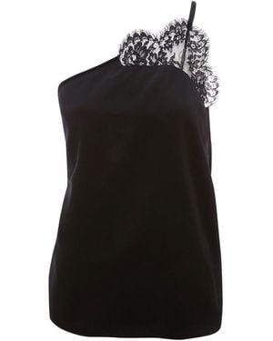 JW Anderson Jw Anderson One-Shoulder Lace Trimmed Top - Black