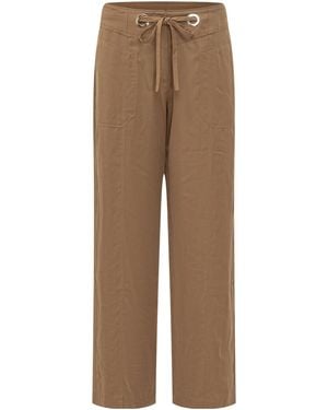 Ba&sh High-Waisted Wide-Leg Pants - Brown