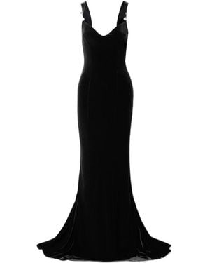 Galvan London Velvet Long Dress - Black