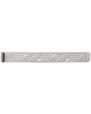 Burberry Engraved Check Tie Bar - White