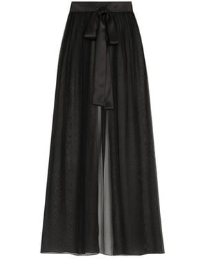 Dolce & Gabbana Belted Midi Chiffon Skirt - Black