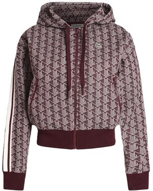 Lacoste Logo Zip-Up Sweatshirt - Red