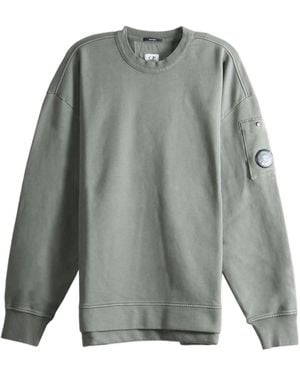 C.P. Company Logo Patch Crewneck Sweatshirt - Grey