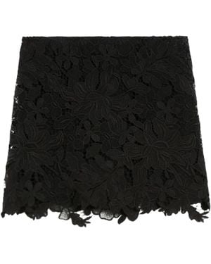Sportmax Bora Floral Embroidered Mini Skirt - Black