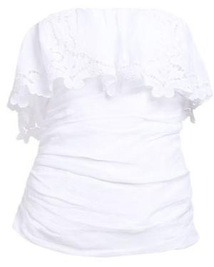 Isabel Marant Square Neck Lace Tube Top - White