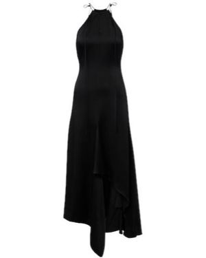 Victoria Beckham Asymmetric Crêpe Satin Midi Dress - Black