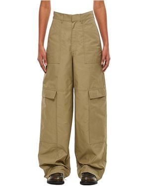 Loewe High-Waist Wide-Leg Cargo Trousers - Green