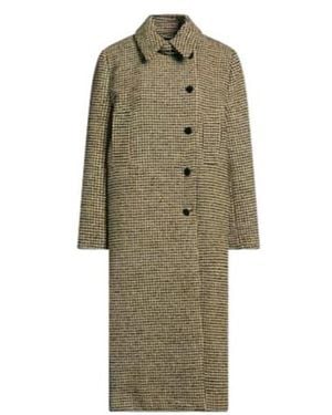 Ganni Plaid Double-Breasted Coat - Green