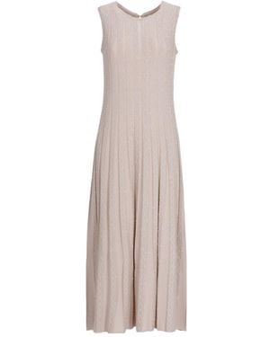 D.exterior Sleeveless Sequinned Knit Dress - Natural