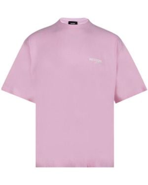 we11done Logo-Print Cotton T-Shirt - Pink