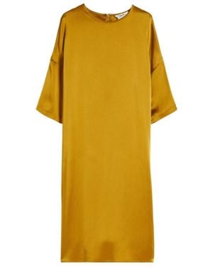 Max Mara Satin T-Shirt Dress - Yellow