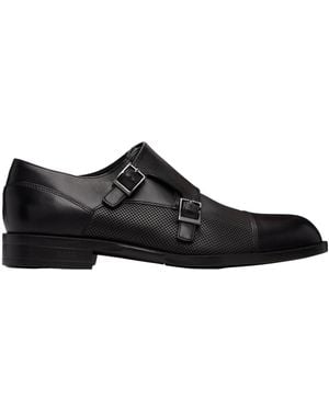 BOSS Buckle Leather Shoes - Black