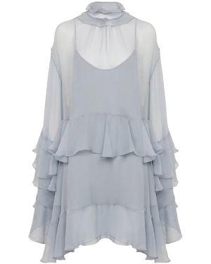 Chloé Chloé Ruffled Mini Dress - Grey