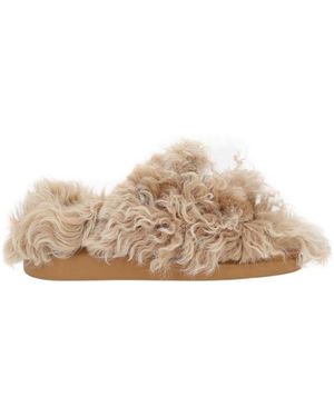 McQueen Double Strapped Round-Toe Sandals - Natural