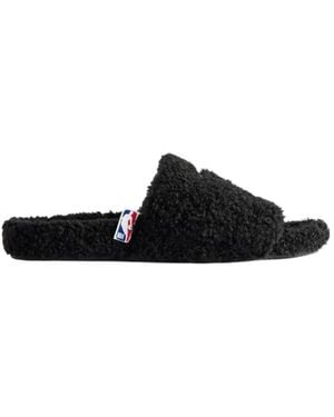 Balenciaga Nba Collaboration Furry Open Mule - Black