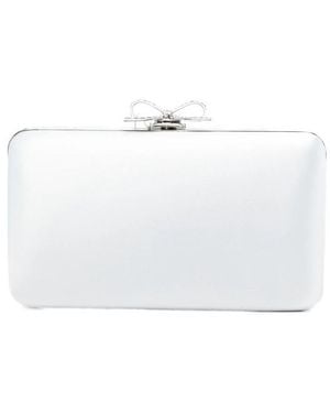Self-Portrait Bow-Detail Mini Clutch Bag - White
