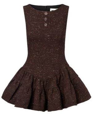 ShuShu/Tong Knitted Wool-Blend Minidress - Brown