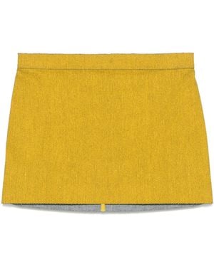 Rick Owens Coated-Finish Mini Skirt - Yellow